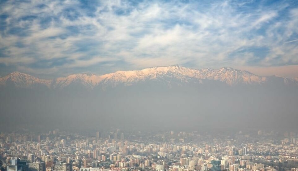 Luftforurensning over Santiago i Chile.