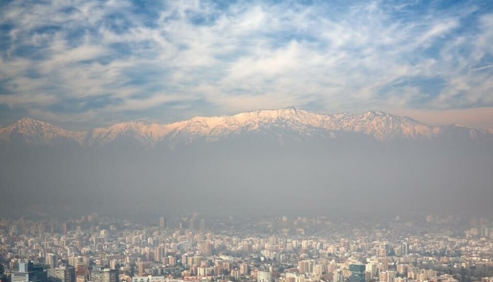 Luftforurensning over Santiago i Chile.