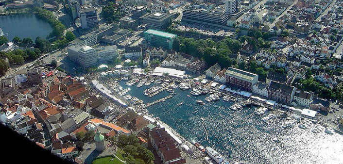 Gladmatfestivalen i Stavanger sett fra lufta. (Foto: Wikimedia commons, se lisens her) Gladmatfestivalen i Stavanger sett fra lufta. (Foto: Wikimedia commons, se lisens her)