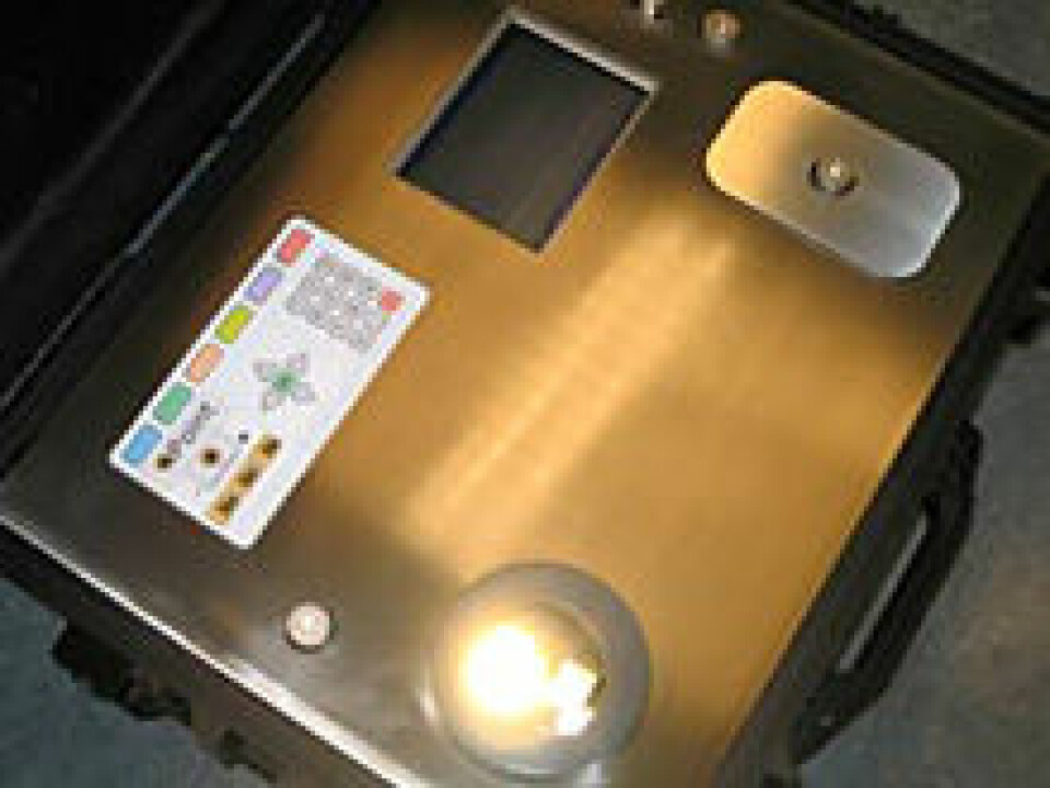 Punktmålingsinstrumentet QPoint fra Qvision montert i koffert. (Foto: Qvision)