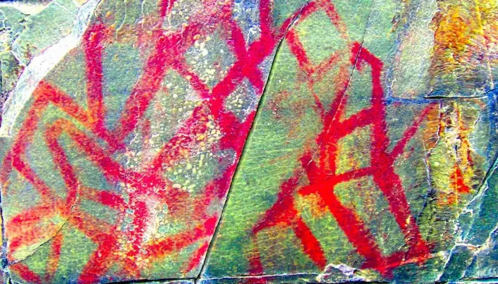 Hvem malte bilder som dette på bergvegger i Norge for 5.000-8.000 år siden?