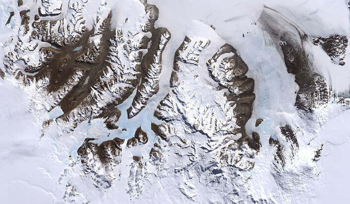 Dry Valley er en rekke daler i Antarktis med svært lav fuktighet, hvor jorden ikke er dekket av is eller snø. (Foto: Robert Simmon, NASA) Dry Valley er en rekke daler i Antarktis med svært lav fuktighet, hvor jorden ikke er dekket av is eller snø. (Foto: Robert Simmon, NASA)