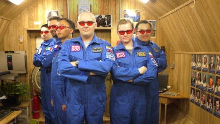 Mars500-besetninga; Diego frå Italia, Romain frå Frankrike, Yue frå Kina, Alexey, Aleksandr og Sukhrob, alle tre frå Russland. (Foto: ESA) Mars500-besetninga; Diego frå Italia, Romain frå Frankrike, Yue frå Kina, Alexey, Aleksandr og Sukhrob, alle tre frå Russland. (Foto: ESA)