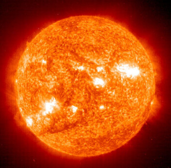 "Sommerfuglbestander påvirkes av solflekker på sola. (Foto: SOHO)" "Sommerfuglbestander påvirkes av solflekker på sola. (Foto: SOHO)"
