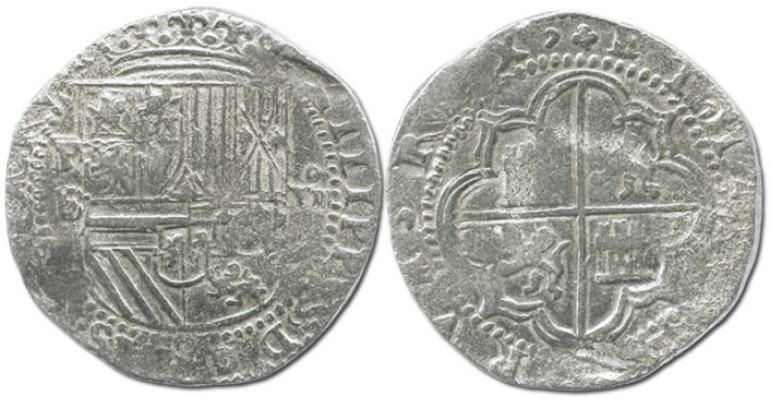 Sølvmynt fra Potosí i Peru, preget på 1500-tallet under Filip 2. (Foto: Daniel Frank Sedwick, LLC) Sølvmynt fra Potosí i Peru, preget på 1500-tallet under Filip 2. (Foto: Daniel Frank Sedwick, LLC)