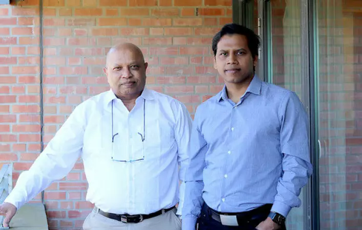 Alfred Christy (left) and Souman Rudra (right) are developing a biofuel made from bioethanol and castor oil.