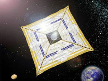 Den japanske IKAROS-ferden er første vellykkede bruk av romseil. (Illustrasjon: JAXA) Den japanske IKAROS-ferden er første vellykkede bruk av romseil. (Illustrasjon: JAXA)