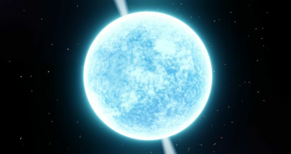 En nøytronstjerne er liten, ofte rundt bare 20 kilometer i diameter, men med en tetthet i masse på rundt 1 milliard tonn per kubikkcentimeter.