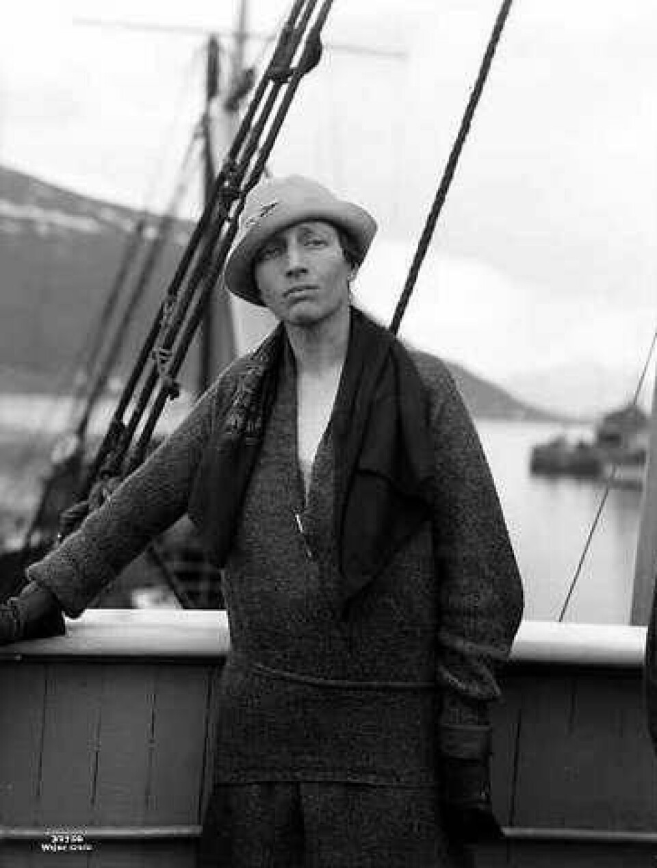 Louise Arner Boyd fotografert i Tromsø i 1928 i forbindelse med letingen etter Roald Amundsen.