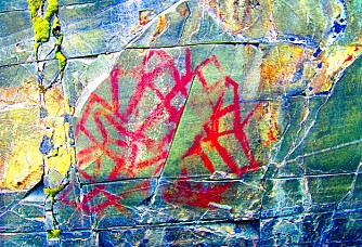 Who painted pictures like this on rock walls in Norway 5000-8000 years ago?