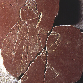 Graffiti fra Orange med tegning av en gladiator. (Foto: A. Barbet) Graffiti fra Orange med tegning av en gladiator. (Foto: A. Barbet)