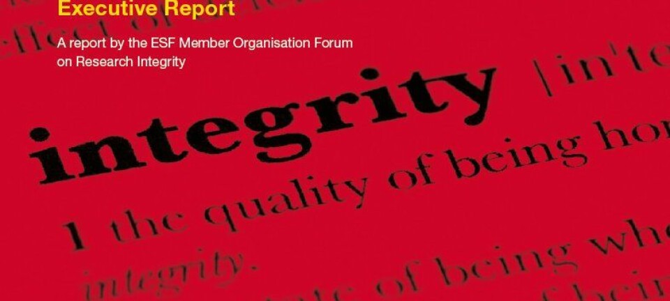 European Code of Conduct for Research Integrity er presentert i ESF-rapporten Fostering Research Integrity in Europe – Executive Report. (Cover: ESF)