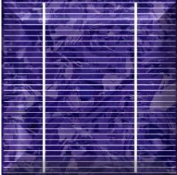 En solcelle som brukes til å produsere elektrisitet fra sollys En solcelle som brukes til å produsere elektrisitet fra sollys