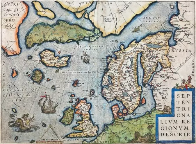 Kartet laget av Ortelius i 1570 viser at det som da ble kalt «pygmeer» bor i nord.