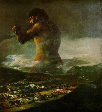 "I fjor fant forskere ut at maleriet Kolossen likevel ikke var malt av den berømte spanske maleren Francisco Goya, men av en av hans assistenter. (Illustrasjon: Angusmclellan/Wikimedia Commons)" "I fjor fant forskere ut at maleriet Kolossen likevel ikke var malt av den berømte spanske maleren Francisco Goya, men av en av hans assistenter. (Illustrasjon: Angusmclellan/Wikimedia Commons)"
