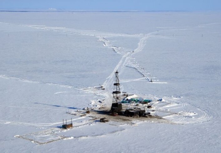 Borerigg på Jamburg-feltet i Vest-Sibir. (Foto: Gazprom) Borerigg på Jamburg-feltet i Vest-Sibir. (Foto: Gazprom)