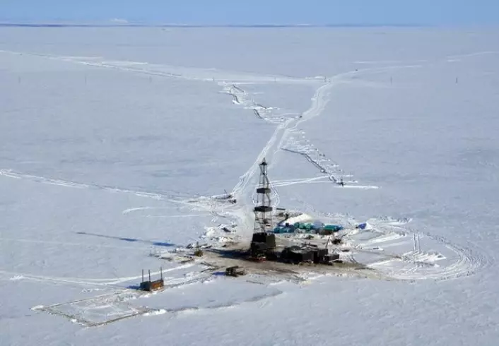 Borerigg på Jamburg-feltet i Vest-Sibir. (Foto: Gazprom)