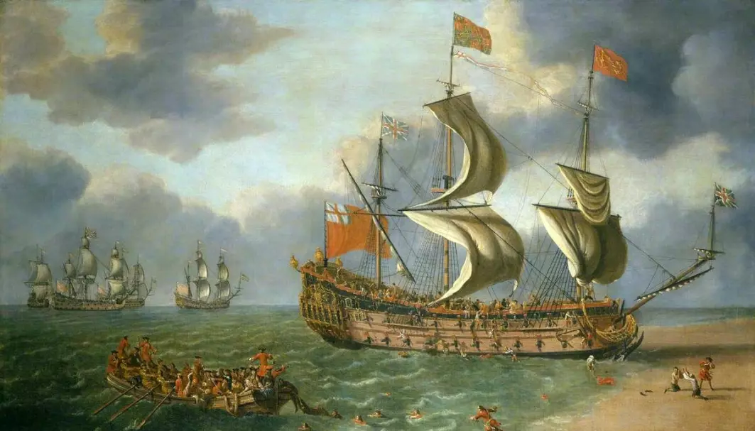 Skipet Gloucester støtte på en sandbanke og forliste utenfor Norfolk i Storbritannia. Ombord var tronarvingen.