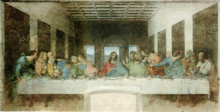 Leonardo da Vinci (1452-1519) startet på maleriet Nattverden i 1495 og avsluttet det i 1498. Maleriet finnes i klosteret Santa Maria delle Grazie i Milano. Leonardo da Vinci (1452-1519) startet på maleriet Nattverden i 1495 og avsluttet det i 1498. Maleriet finnes i klosteret Santa Maria delle Grazie i Milano.
