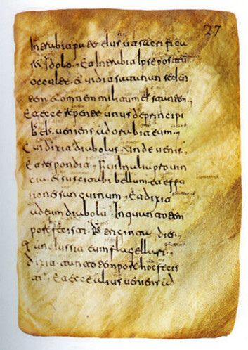 Side av middelaldermanuskript fra klosteret San Millán de la Cogolla i La Rioja. Side av middelaldermanuskript fra klosteret San Millán de la Cogolla i La Rioja.