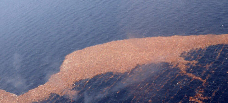 I havet flyter restene av ødeleggelsen fra tsunamien som traff Japan 11. mars 2011. (Foto: U.S. Navy/Steve White)