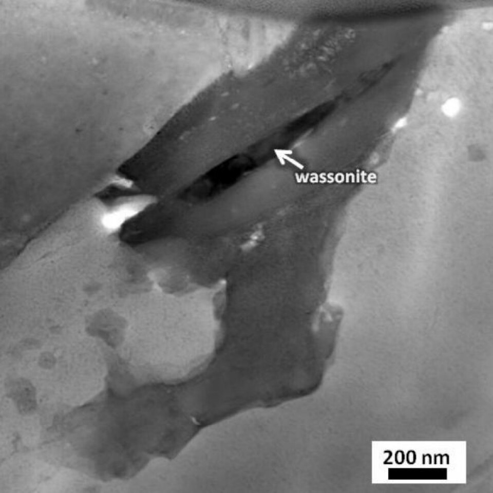 'Bilde av det knøttlille wassonitt-kornet. (Foto: NASA)',big=original
