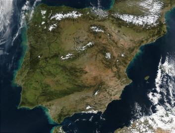 "De fleste av de 72 stedene forskerne har funnet spor etter pattedyr fra istiden ligger nord på den iberianske halvøya. (Foto: NASA)" "De fleste av de 72 stedene forskerne har funnet spor etter pattedyr fra istiden ligger nord på den iberianske halvøya. (Foto: NASA)"
