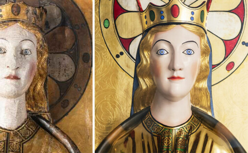 Ny versjon av Jesus og Maria i sterke farger