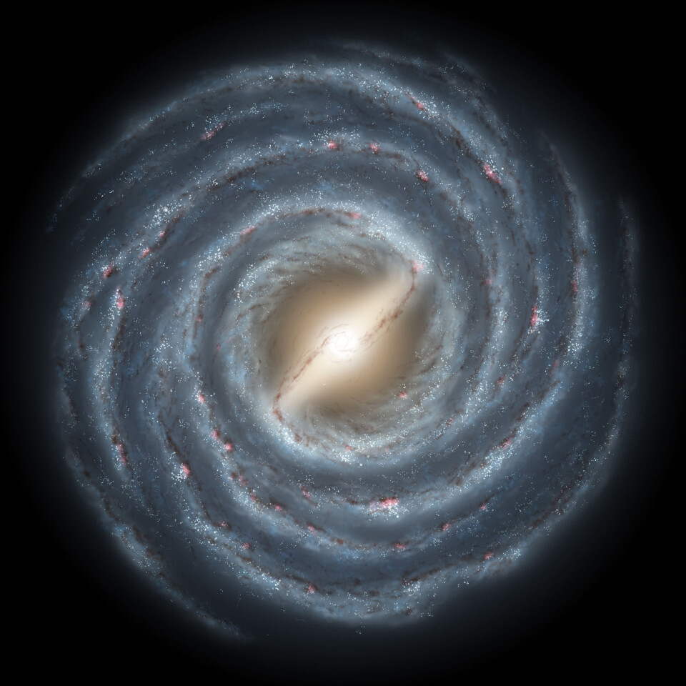 'Det gamle bildet av Melkeveien. (Illustrasjon: NASA/JPL-Caltech)'