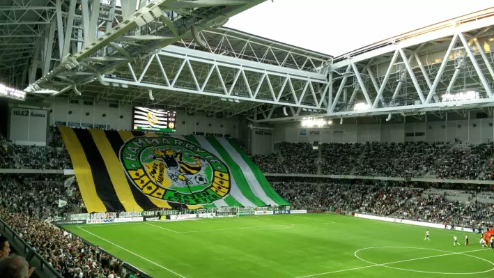 Slik så tifoen til supporterklubben for Hammarby IF ut da laget spilte mot Örebro SK i 2016.