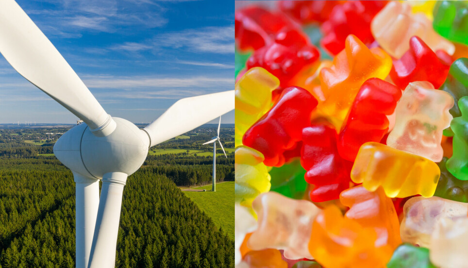 I fremtiden kan godteriet du spiser være resirkulert av gamle vindmøller.