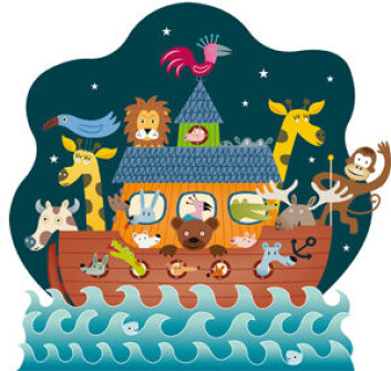 Noas ark. (Illustrasjon: Johnny Dyrander) Noas ark. (Illustrasjon: Johnny Dyrander)
