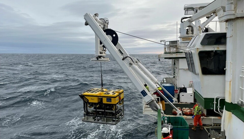ROV Holand I på RV Celtic Explorer settes ut i kartleggingsområdet SK04 for filming av havbunnen og innsamling av prøver.