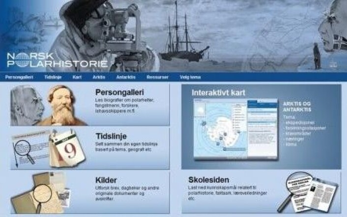 "Forsiden til polarhistorie.no." "Forsiden til polarhistorie.no."