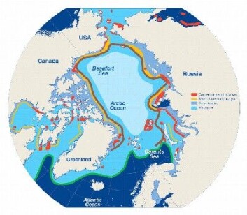 "Et nett av landråker danner det sirkumpolare landråk systemet. Dette er noen av de mest produktive områdene i Arktis. (Figur: Barber og Massom 2006)" "Et nett av landråker danner det sirkumpolare landråk systemet. Dette er noen av de mest produktive områdene i Arktis. (Figur: Barber og Massom 2006)"