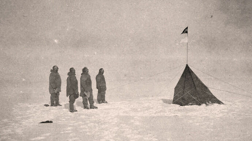 When Roald Amundsen set out on his expedition to the South Pole, he knew that he and his companions had to document and communicate the conquest in order for it to become a world event. Photo: South Pole 14 December 1911.