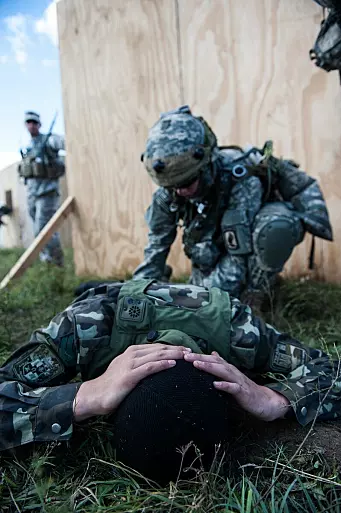 Fra en øvelse i Ukraina i 2014 der amerikanske soldater også var med.