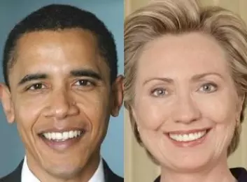 Barack Obama og Hillary Clinton.