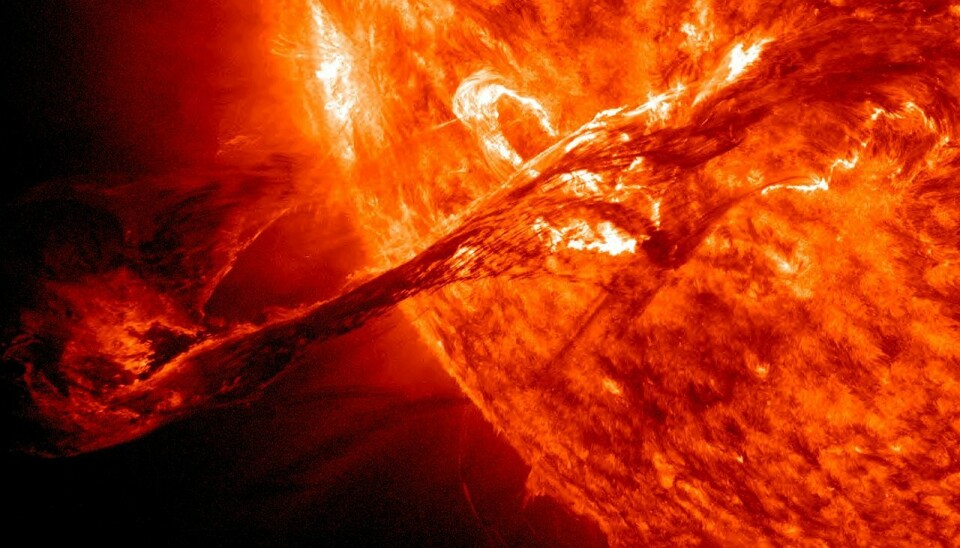 Det som skjer på sola påvirker oss. Her er et stort utbrudd som skjedde i 2012.