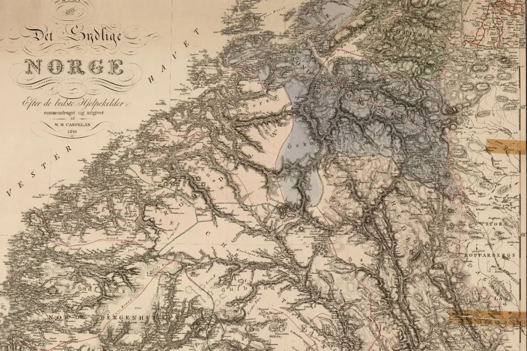 Norgeskart, 1846 Norgeskart, 1846
