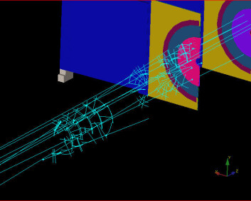 "Partikkelspor registrert av den såkalte VELO-detektoren ved LHC, i forbindelse med testingen av synkroniseringssystemene som startet 23. august. (Foto: CERN)" "Partikkelspor registrert av den såkalte VELO-detektoren ved LHC, i forbindelse med testingen av synkroniseringssystemene som startet 23. august. (Foto: CERN)"
