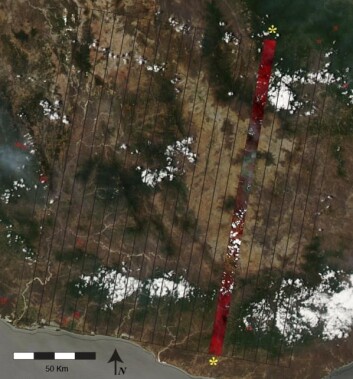 "Arkeologene drar nytte av en satellitteknologi som vanligvis brukes over urbane strøk. Detaljer i landskapet som ikke er synlige med det blotte øye, kommer tydelig fram på satellittbildene. (Foto: Rochester Institute of Technology)" "Arkeologene drar nytte av en satellitteknologi som vanligvis brukes over urbane strøk. Detaljer i landskapet som ikke er synlige med det blotte øye, kommer tydelig fram på satellittbildene. (Foto: Rochester Institute of Technology)"