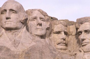 "Ikke mye gjesping blant de amerikanske presidentene på Mount Rushmore..." "Ikke mye gjesping blant de amerikanske presidentene på Mount Rushmore..."