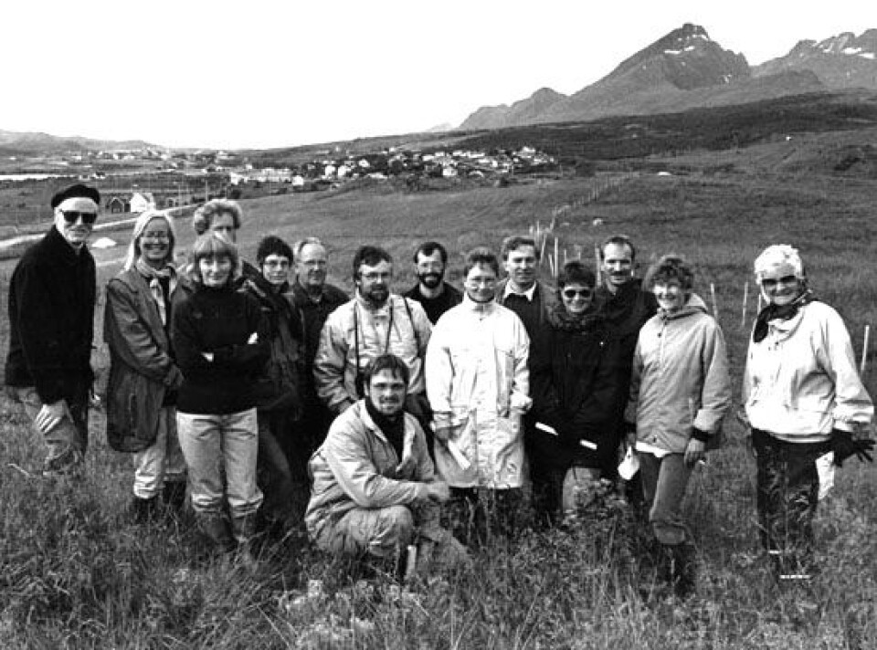 'Prosjektdeltakerne som var til stede på Borg i august 1989.'