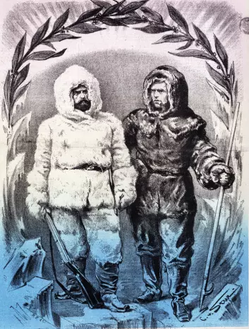"Weyprecht og Payer i heltepositur. Der Floh, 1874."