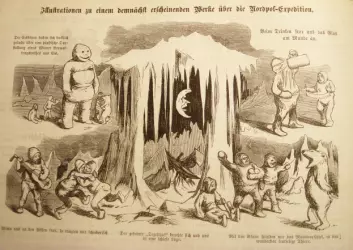 "Harselas over ekspedisjonens opphold i isen fra satirebladet Figaro, publisert i 1874."