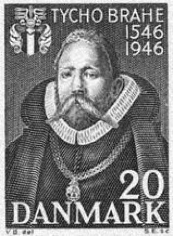 "Tycho Brahe er naturligvis representert på danske frimerker - som både Danmarks og Nordens største astronom gjennom tidene." "Tycho Brahe er naturligvis representert på danske frimerker - som både Danmarks og Nordens største astronom gjennom tidene."