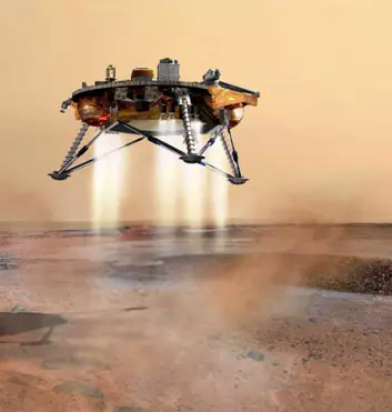 "Modell av NASAs nye Mars-lander, Phoenix. Phoenix skal lete etter vannis ved Mars' nordlige pol."