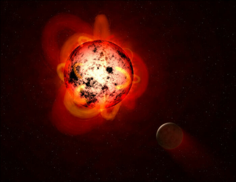 Utbrudd på røde dvergstjerner kan tære på atmosfæren til planter i bane.