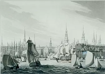 Hamburg havn i 1814.